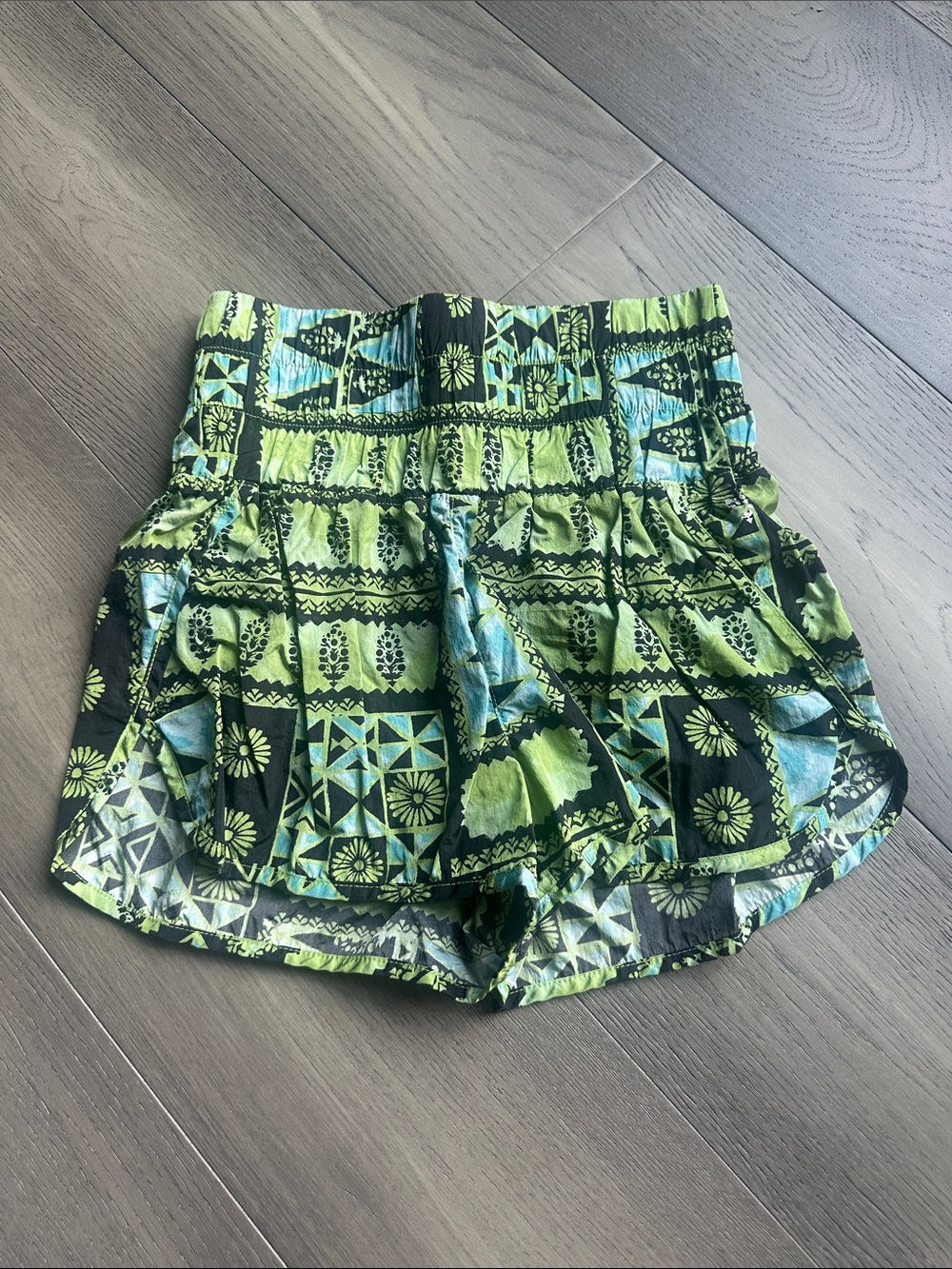 FP Movement by Free People Green and Teal Patterned Athletic Shorts